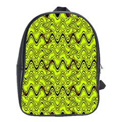 Yellow Wavey Squiggles School Bags(large)  by BrightVibesDesign