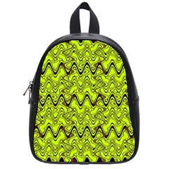 Yellow Wavey Squiggles School Bags (small)  by BrightVibesDesign