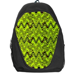 Yellow Wavey Squiggles Backpack Bag by BrightVibesDesign