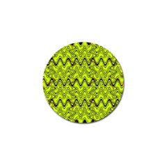 Yellow Wavey Squiggles Golf Ball Marker (4 Pack) by BrightVibesDesign