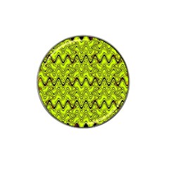 Yellow Wavey Squiggles Hat Clip Ball Marker by BrightVibesDesign