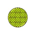 Yellow Wavey Squiggles Hat Clip Ball Marker Front