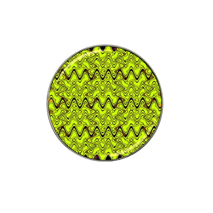 Yellow Wavey Squiggles Hat Clip Ball Marker