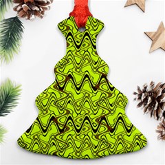 Yellow Wavey Squiggles Ornament (christmas Tree) by BrightVibesDesign