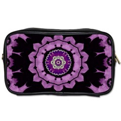 Decorative Leaf On Paper Mandala Toiletries Bags by pepitasart