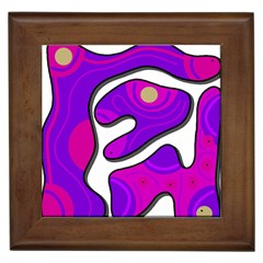 Purple Graffiti Framed Tiles by Valentinaart