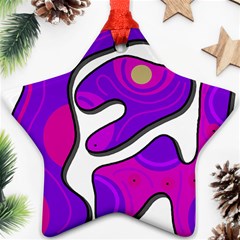 Purple Graffiti Star Ornament (two Sides)  by Valentinaart