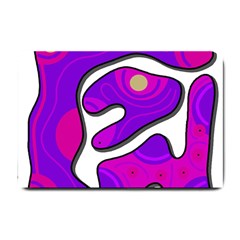 Purple Graffiti Small Doormat  by Valentinaart