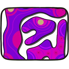 Purple Graffiti Fleece Blanket (mini) by Valentinaart