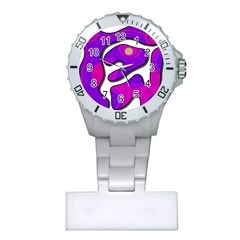 Purple Graffiti Plastic Nurses Watch by Valentinaart