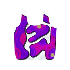 Purple Graffiti Full Print Recycle Bags (s)  by Valentinaart