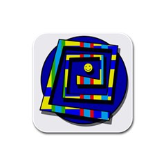 Maze Rubber Square Coaster (4 Pack)  by Valentinaart