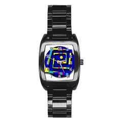 Maze Stainless Steel Barrel Watch by Valentinaart