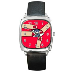 Poke In The Eye Square Metal Watch by Valentinaart