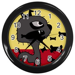 Angry Little Dog Wall Clocks (black) by Valentinaart