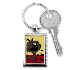 Angry Little Dog Key Chains (rectangle)  by Valentinaart