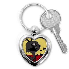 Angry Little Dog Key Chains (heart)  by Valentinaart