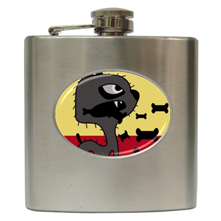 Angry little dog Hip Flask (6 oz)