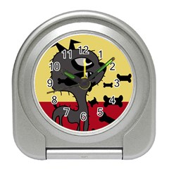 Angry Little Dog Travel Alarm Clocks by Valentinaart