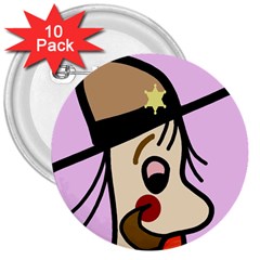 Police 3  Buttons (10 Pack)  by Valentinaart