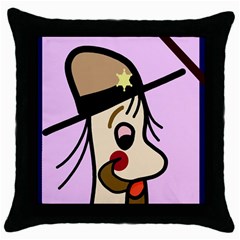 Police Throw Pillow Case (black) by Valentinaart