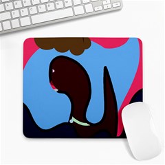 Sea Monster Large Mousepads by Valentinaart