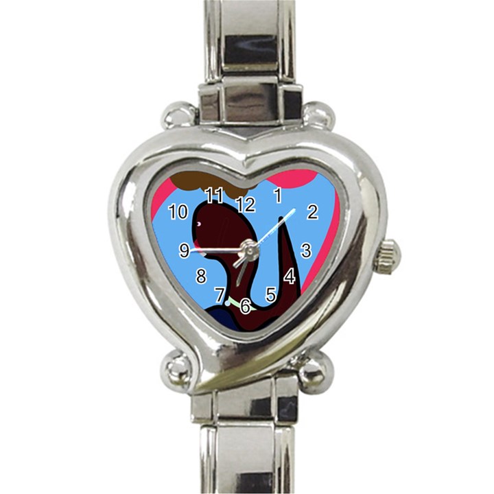 Sea monster Heart Italian Charm Watch