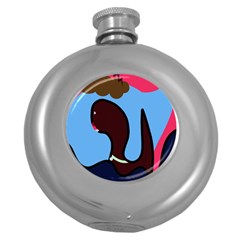 Sea Monster Round Hip Flask (5 Oz) by Valentinaart