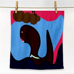 Sea Monster Face Towel by Valentinaart