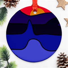 Waves Ornament (round)  by Valentinaart