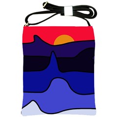 Waves Shoulder Sling Bags by Valentinaart