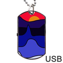 Waves Dog Tag Usb Flash (two Sides) 