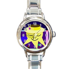 Mr  Sun Round Italian Charm Watch by Valentinaart