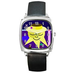 Mr  Sun Square Metal Watch by Valentinaart