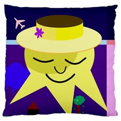 Mr  Sun Large Cushion Case (one Side) by Valentinaart