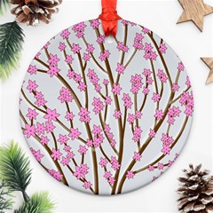 Cherry Tree Ornament (round)  by Valentinaart