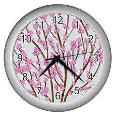 Cherry Tree Wall Clocks (silver)  by Valentinaart