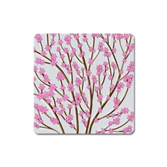 Cherry Tree Square Magnet by Valentinaart