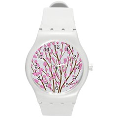 Cherry tree Round Plastic Sport Watch (M)