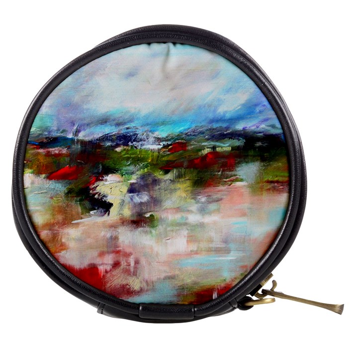 red abstract landscape Mini Makeup Bags