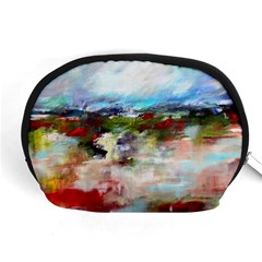 Red Abstract Landscape Accessory Pouches (medium)  by artistpixi