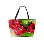 Floral  Red On Green Shoulder Handbags Back