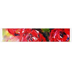 Floral  Red On Green Flano Scarf (large) by artistpixi