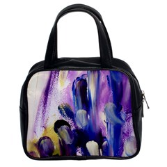 Purple Abstract Print  Classic Handbags (2 Sides)