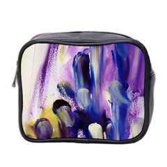 Purple Abstract Print  Mini Toiletries Bag 2-side by artistpixi