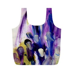 Purple Abstract Print  Full Print Recycle Bags (m) 