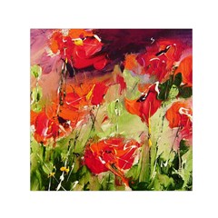 Abstact Poppys Art Print Small Satin Scarf (square) by artistpixi