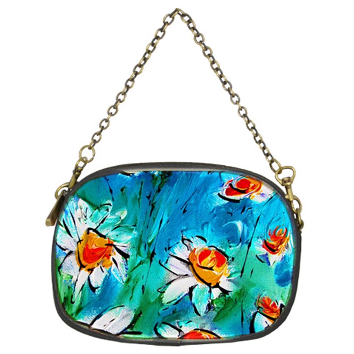 Abstract daisys floral print  Chain Purses (Two Sides) 