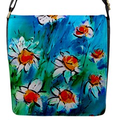 Abstract Daisys Floral Print  Flap Messenger Bag (s)