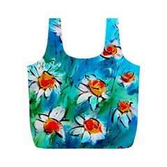 Abstract Daisys Floral Print  Full Print Recycle Bags (m)  by artistpixi